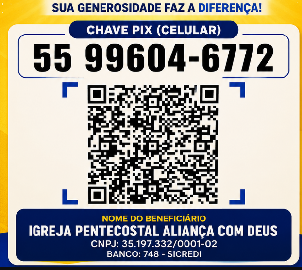 Doe e Ajude a obra do Senhor e será recompensado em Nome de Jesus!!
